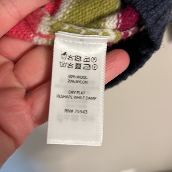 Tabitha Webb Woolblend Fairisle Rainbow Striped Pattern Sweater Size Large - Picture 6 of 10